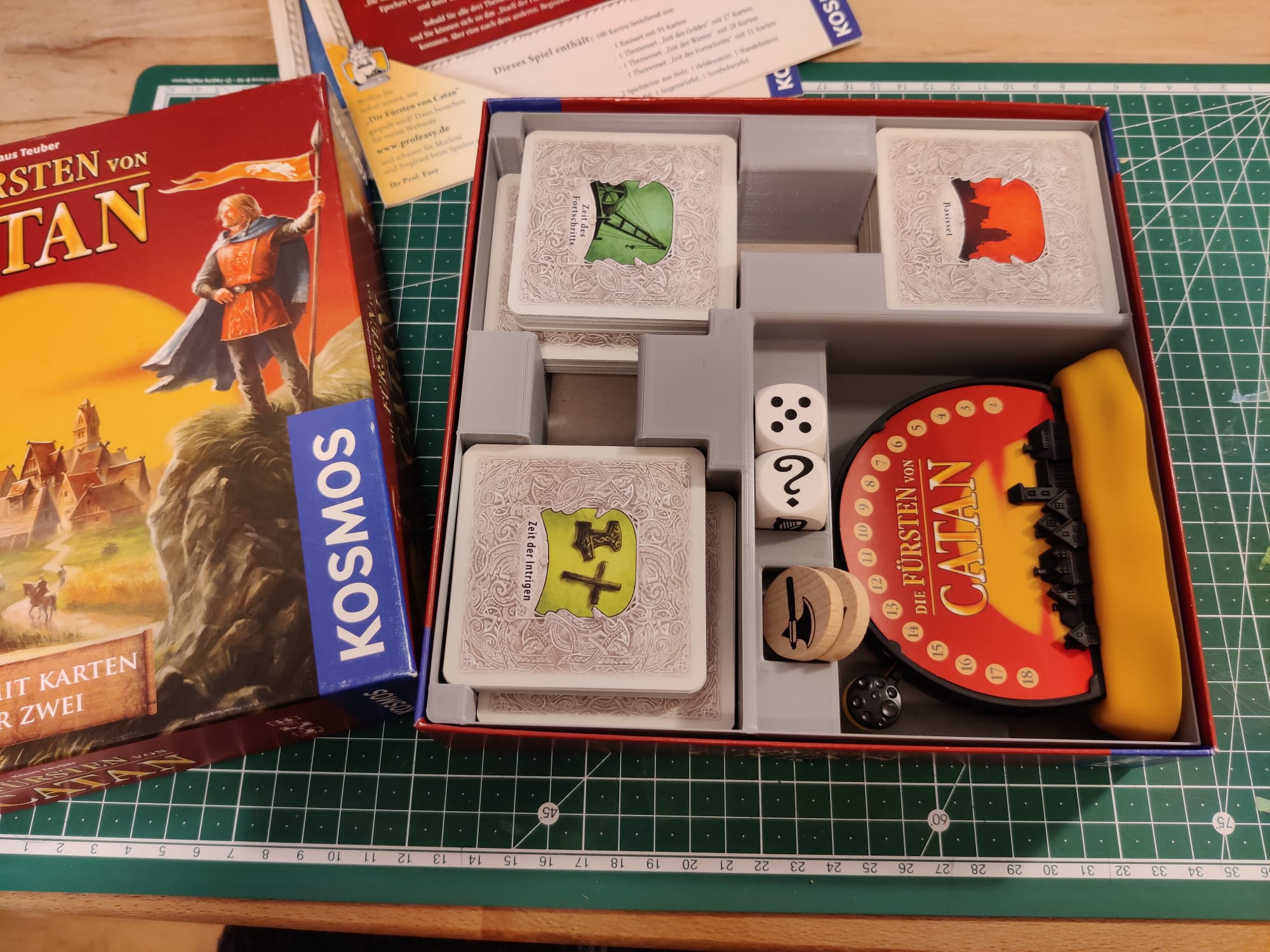Fürsten von Catan Insert Inlay Organizer (Deutsche Erstausgabe von "Catan: Das Duell") + Erste Erweiterung