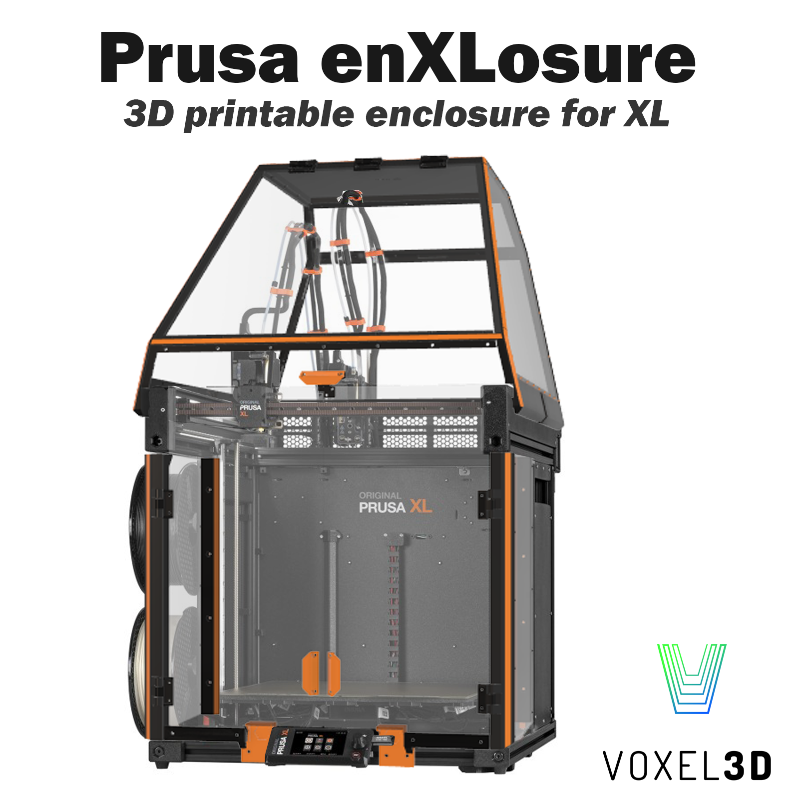 EnXLosure; minimalist and printable Prusa XL enclosure with doors (single-  or multi-tool)! by Voxel3D_Nederland, Download free STL model