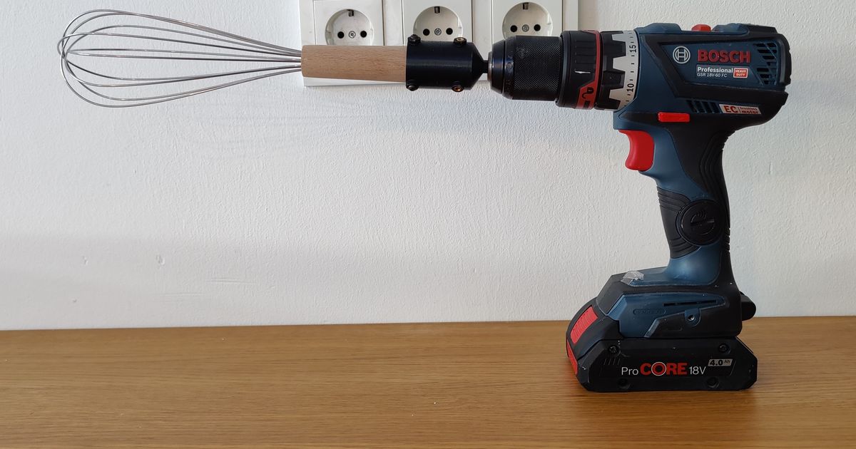WhiskDrillAdapter / Schneebesenadapter by wunschpunsch Download free STL model