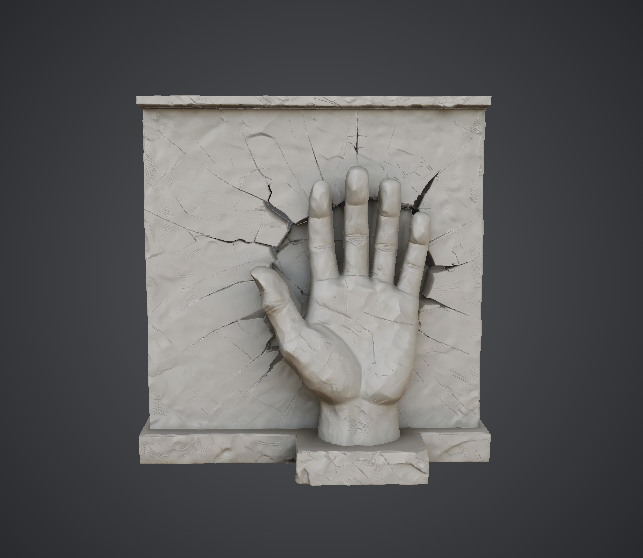 Breaking Wall Hand – Emerging Sculpture 3D model