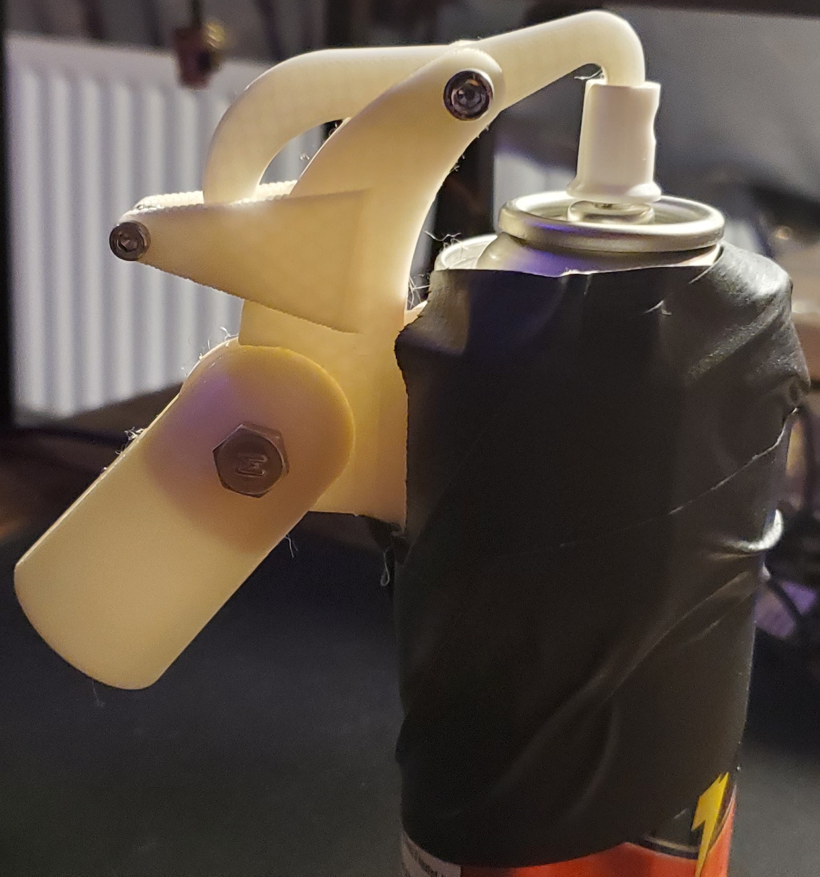 Bug or fly spray range extender / pole attachment string pull V2 by