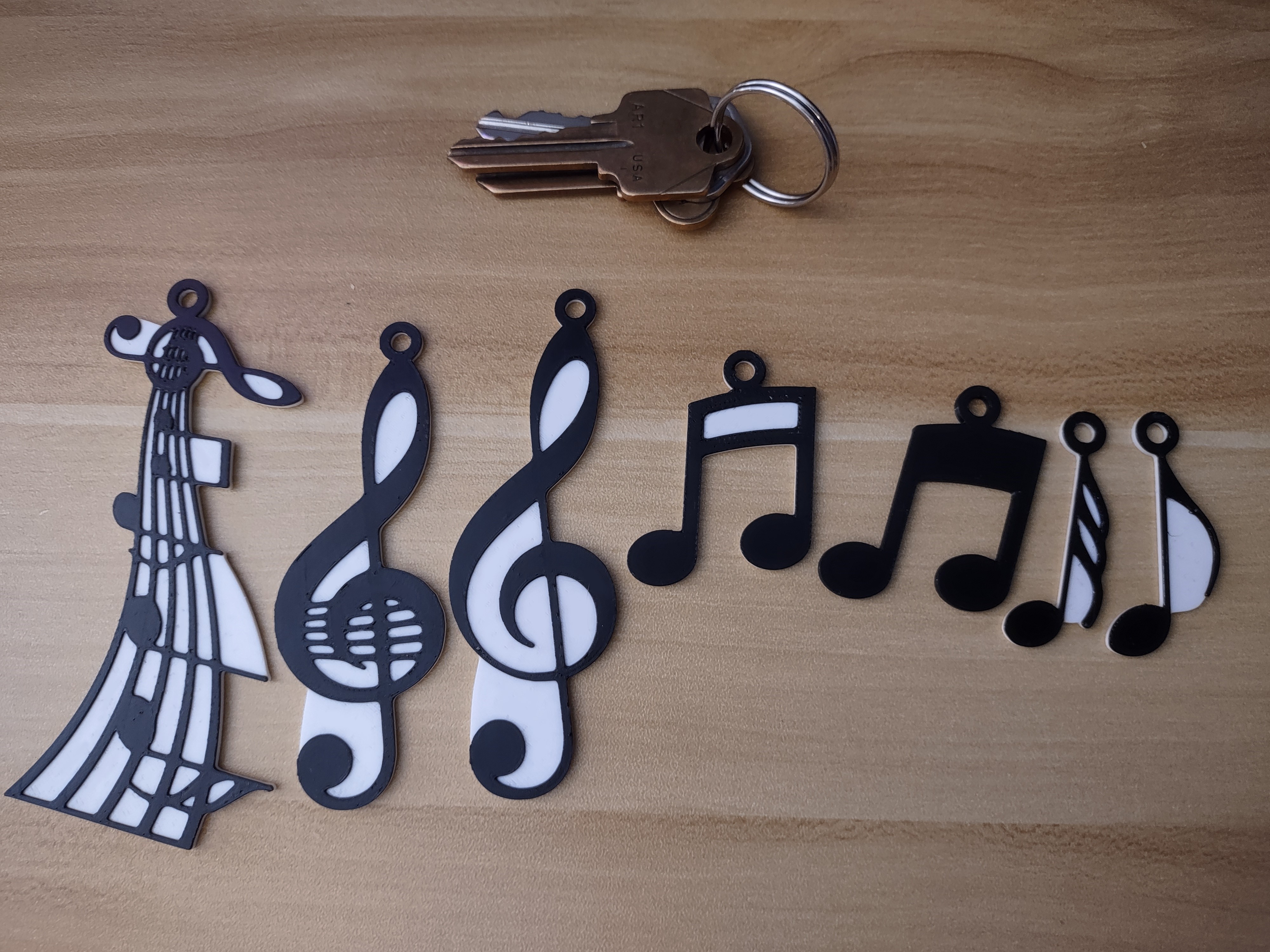 Miniatura 2 do modelo 3D Music Notes Keychains