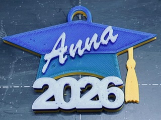 Graduation Cap Personalized with Name and Year for Key Ring