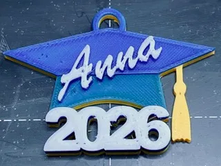 Graduation Cap - Customize Name and Year - Key Ring
