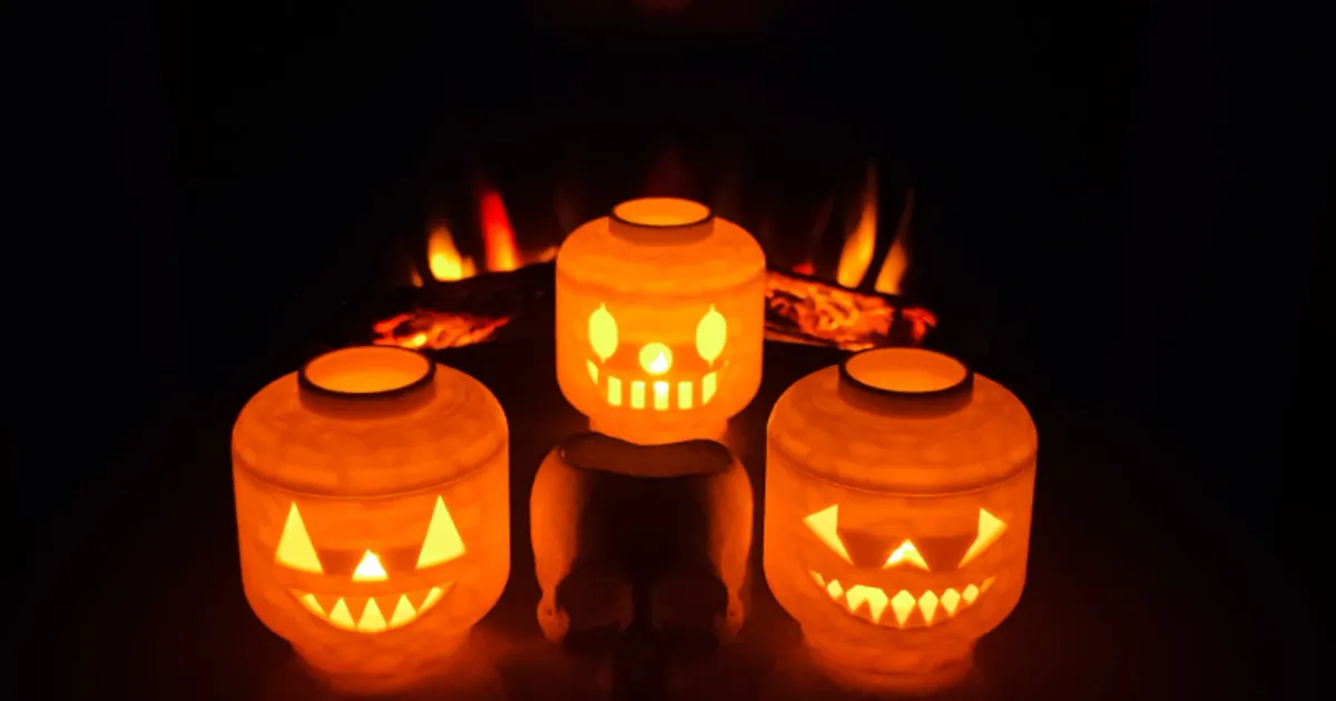 HALLOWEEN PUMPKIN LEGO HEAD by Black Glovz Download free STL model