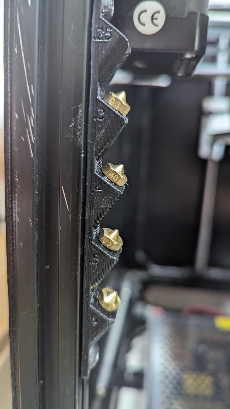 Nozzle rack for 2020 extrusion