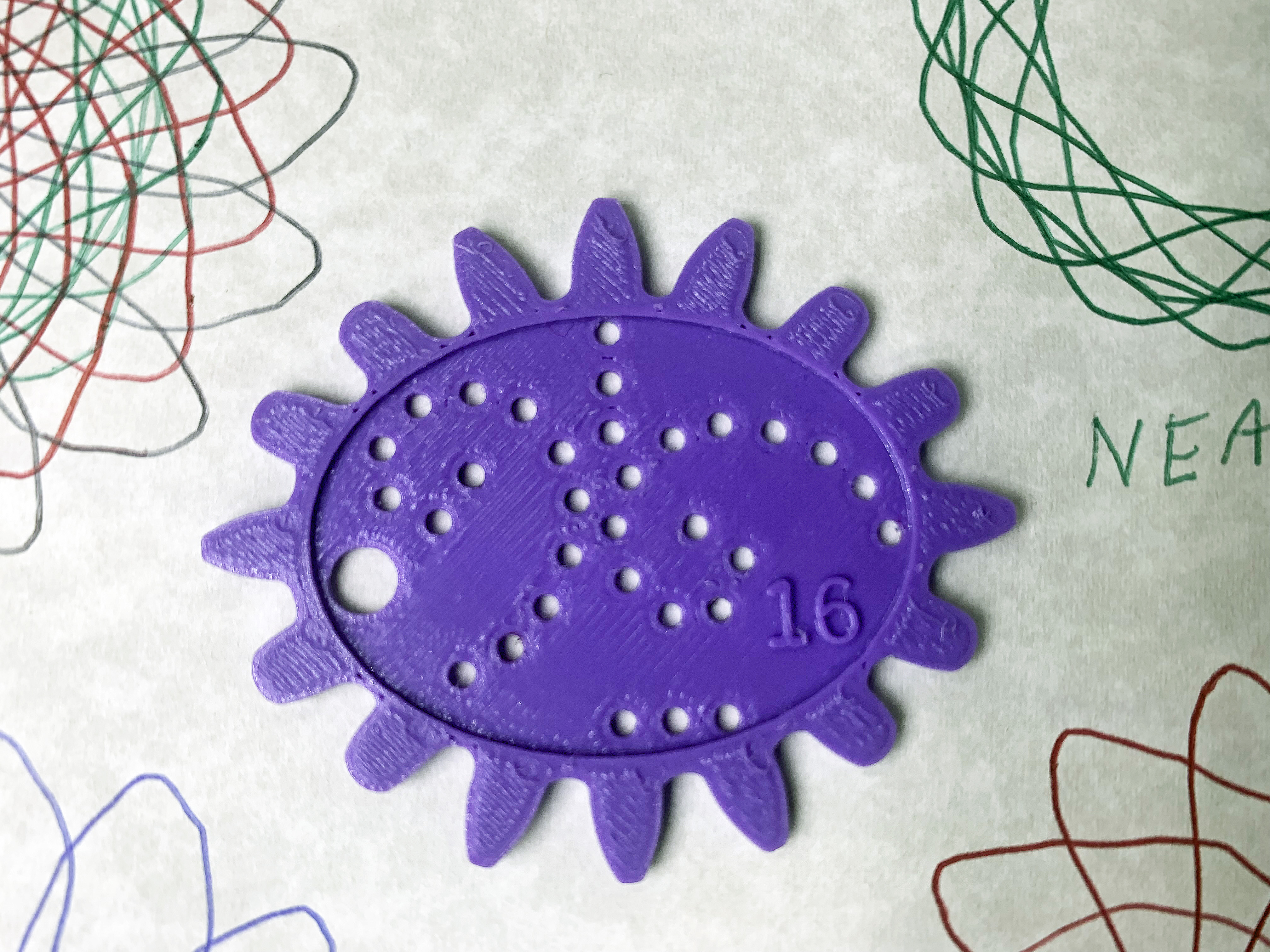 16T oval gear for Spirograph by 3Domas