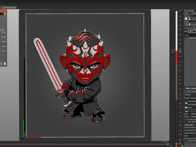 FOUR COLOR - HueForge Darth Maul multicolor