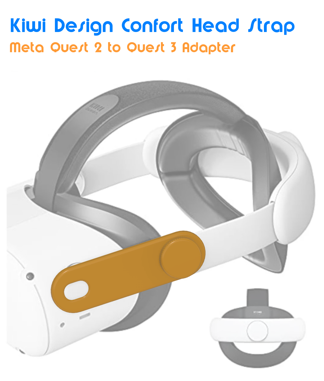 Kiwi Design Confort Head Strap Quest 2 to Quest 3 adapter by CBA3D