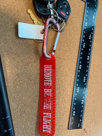 Flexible "Remove Before Flight" key tag