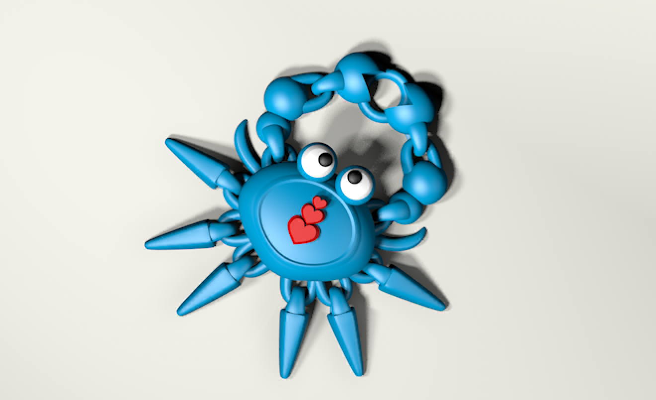 Miniatura 3 do modelo 3D Flexi Heart Crab