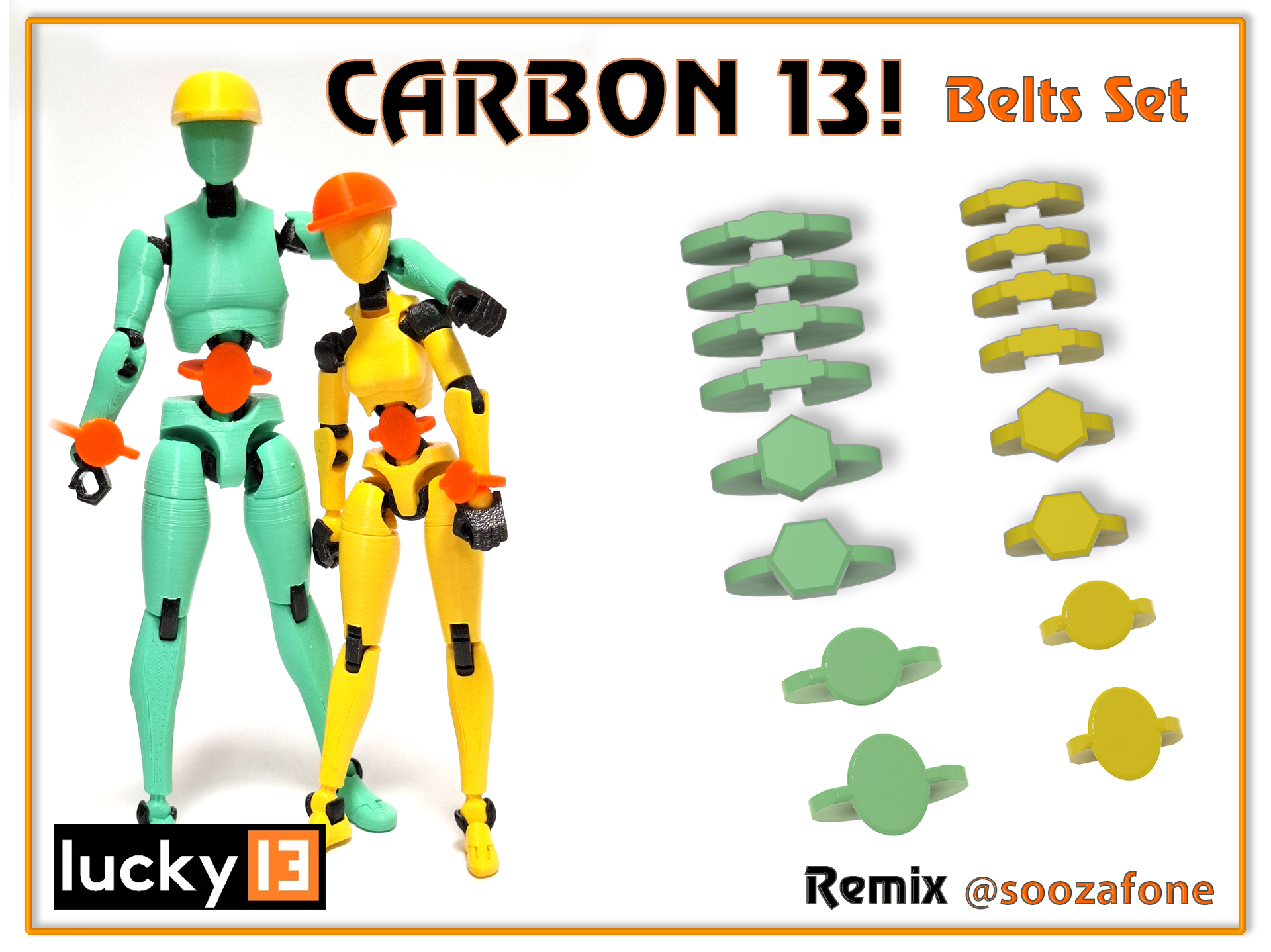 Carbon 13 Belts set F & M