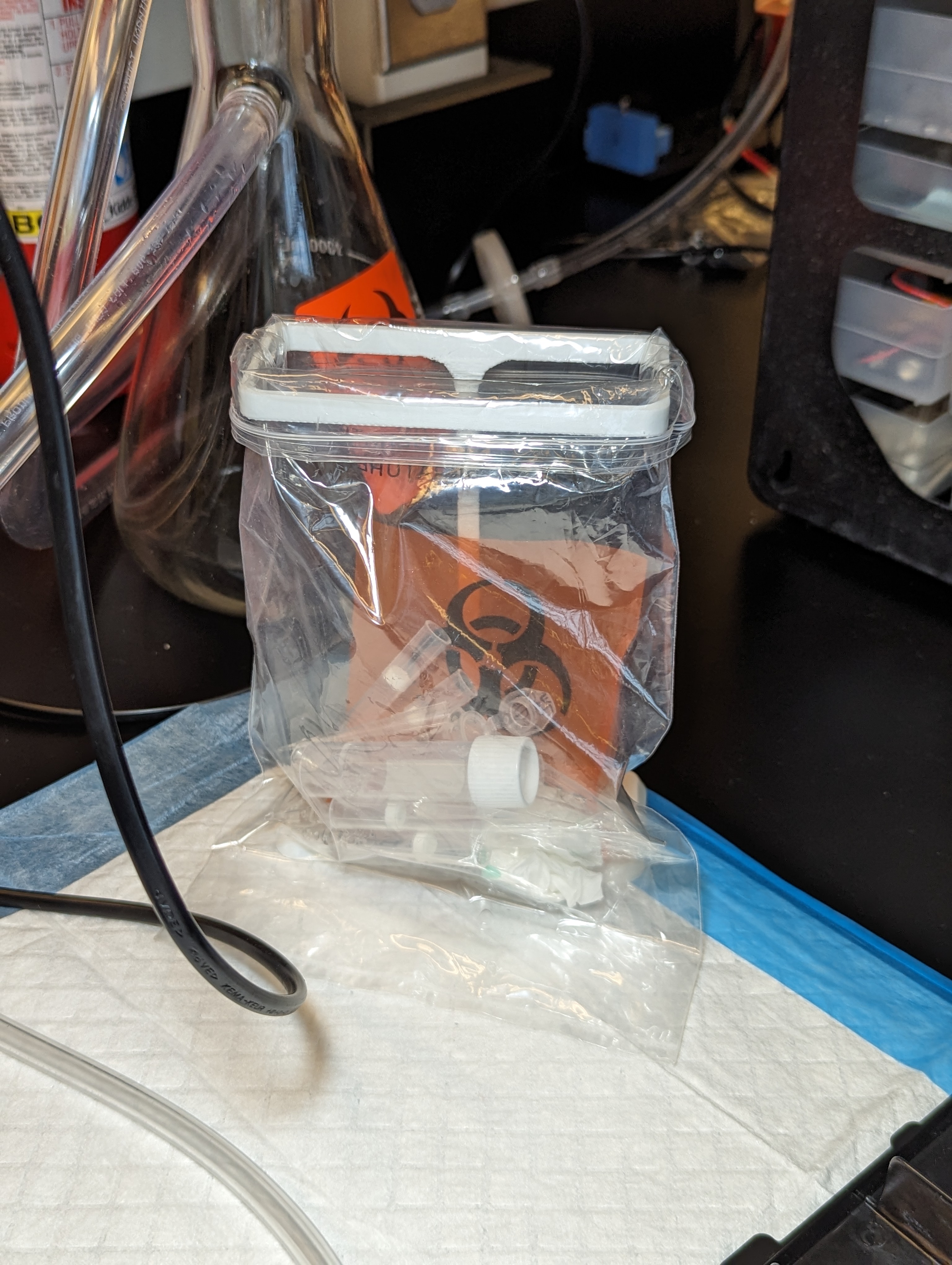 Biohazard bag holder