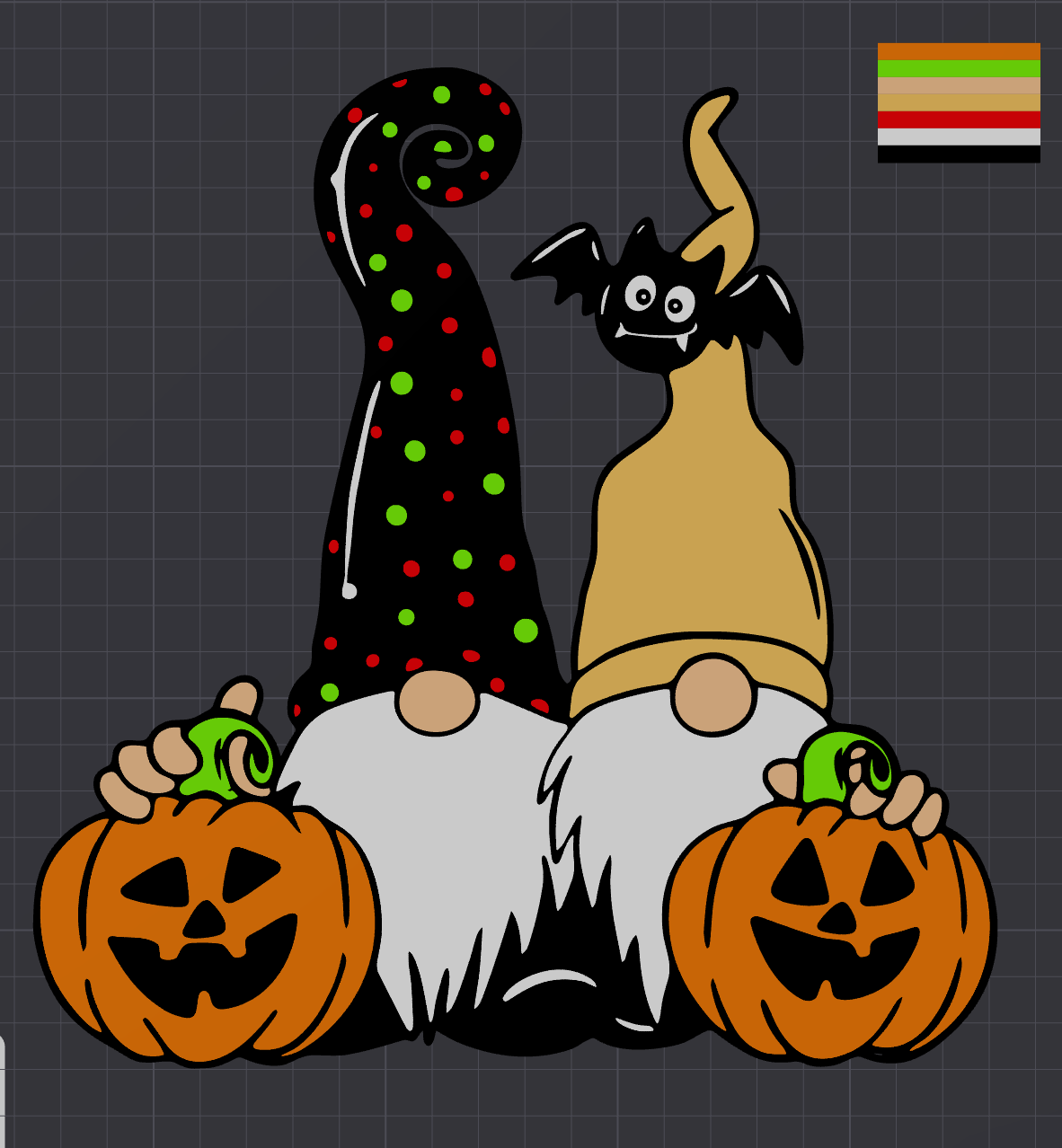 2D halloween Gnomes