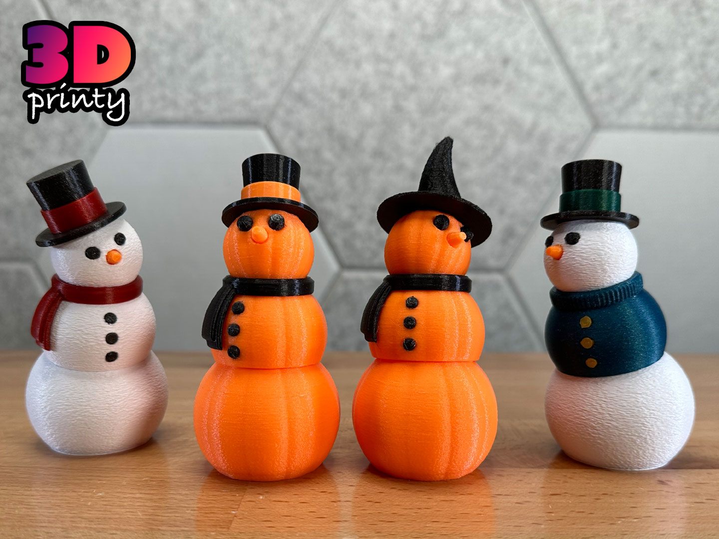 Articulated Pumpkin Snowman Fidget by 3D Printy | Download free STL ...