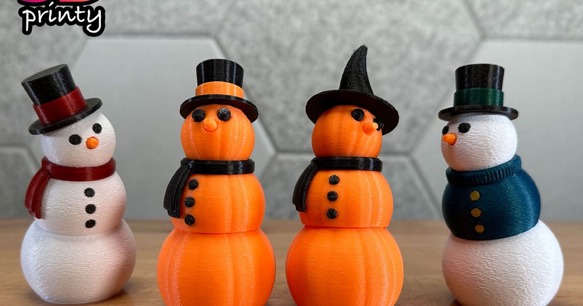 Articulated Pumpkin Snowman Fidget by 3D Printy | Download free STL ...