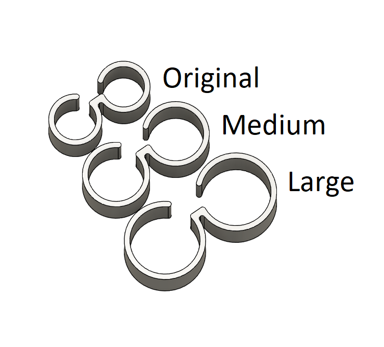 Cable Clip (larger sizes) 3D model thumbnail