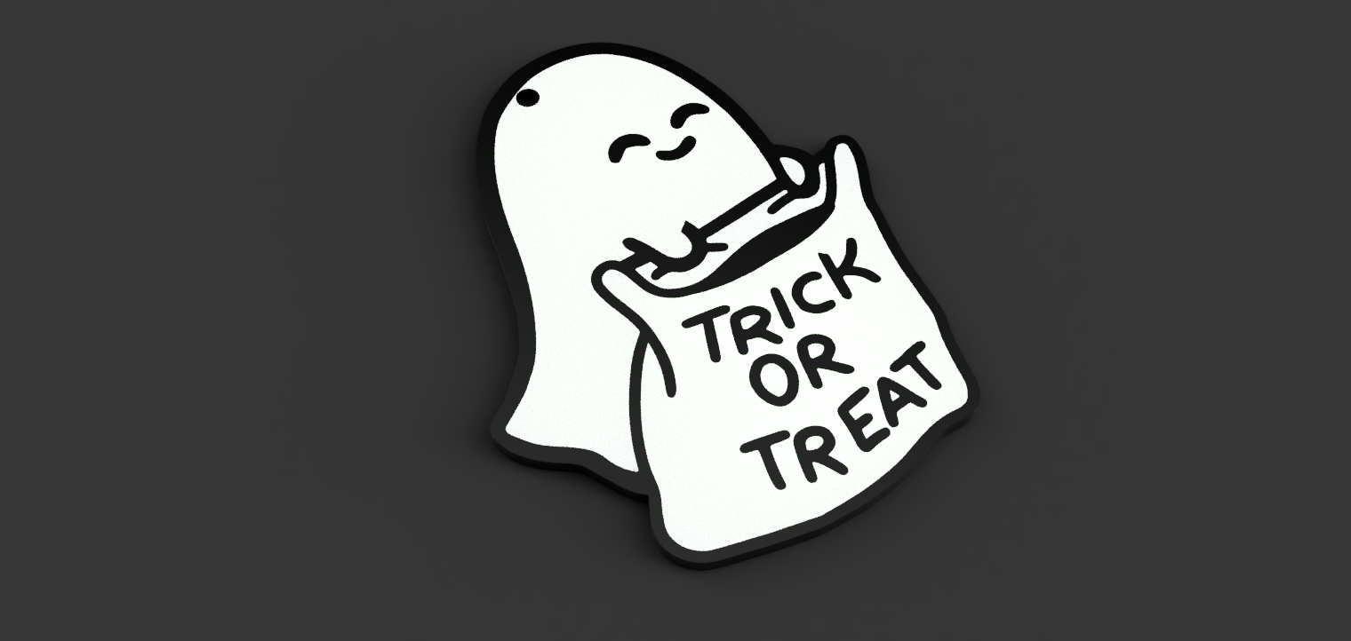 Halloween Ghost Keychain - Trick or Treat by Giulio Librando
