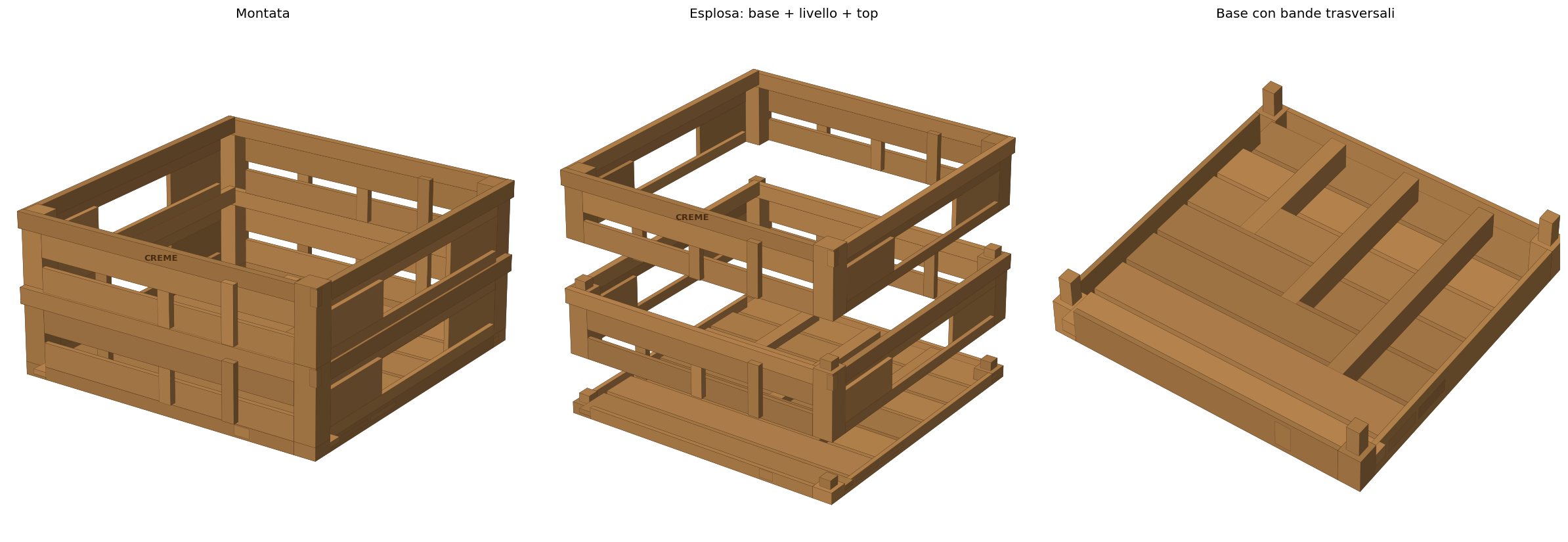 Modular Parametric Fruit Crate 20x17 cm – Stackable Vintage Storage Box with Wood Grain