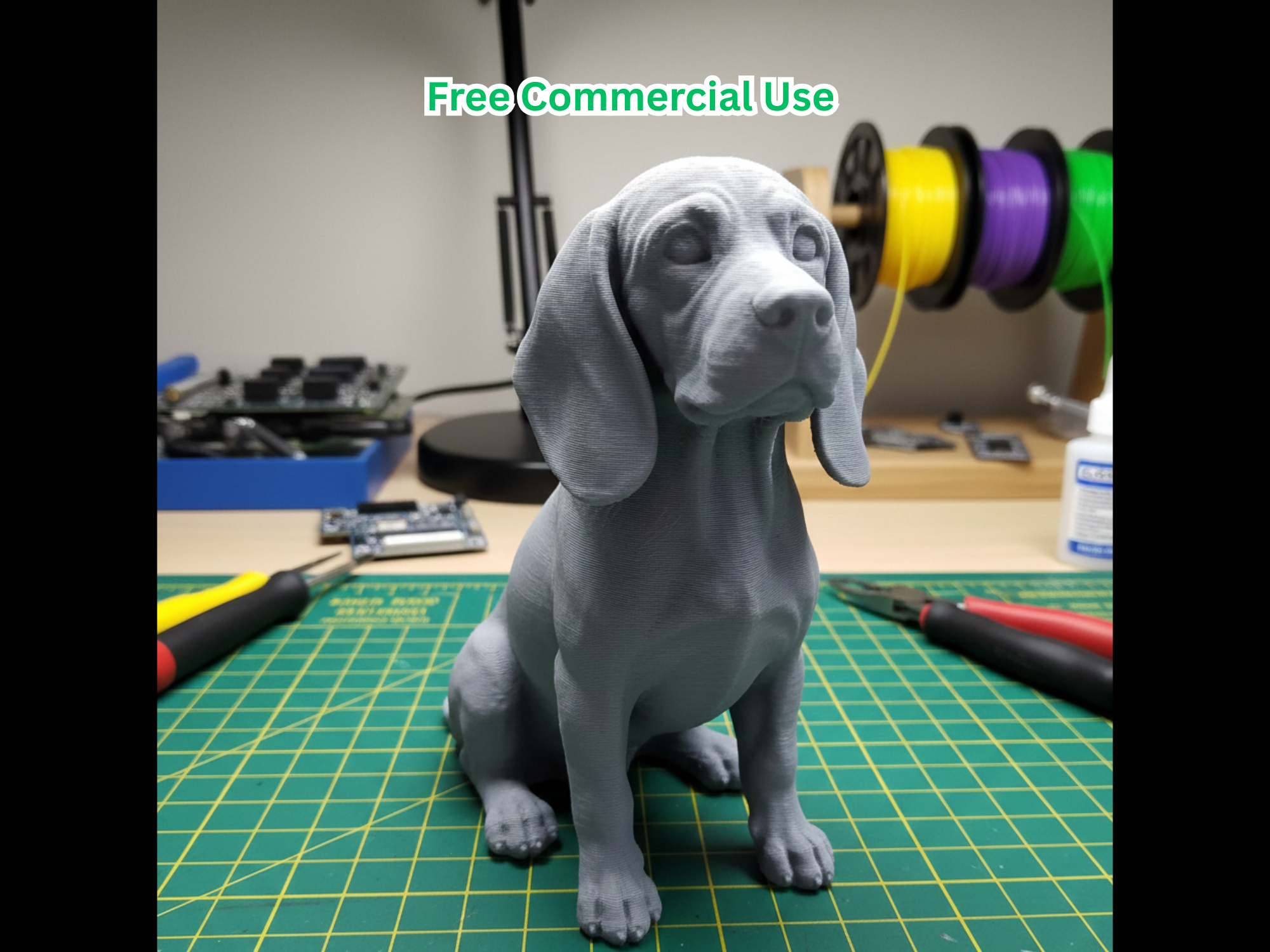 Realistic Beagle Sitting Dog Statue