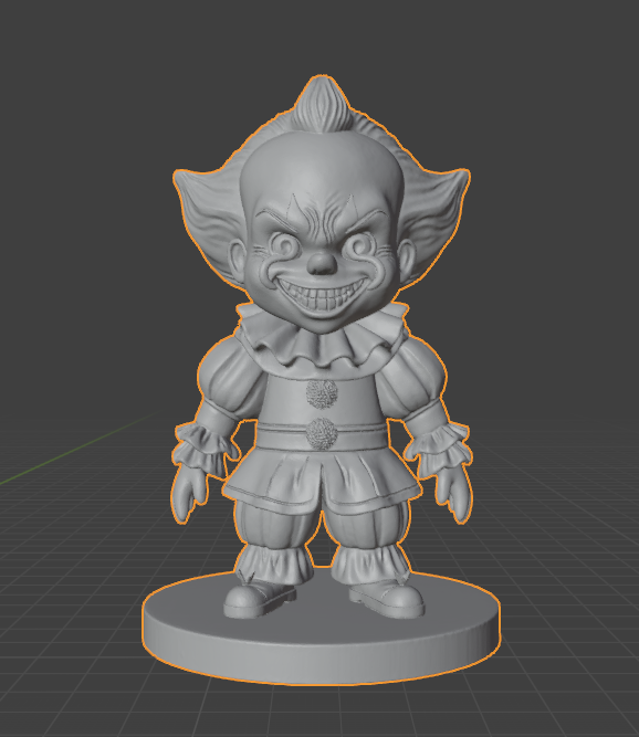 Pennywise Chibi  - Horror Collectible 3D Print Miniature