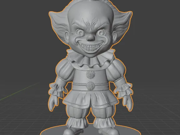 Pennywise Chibi  - Horror Collectible 3D Print Miniature