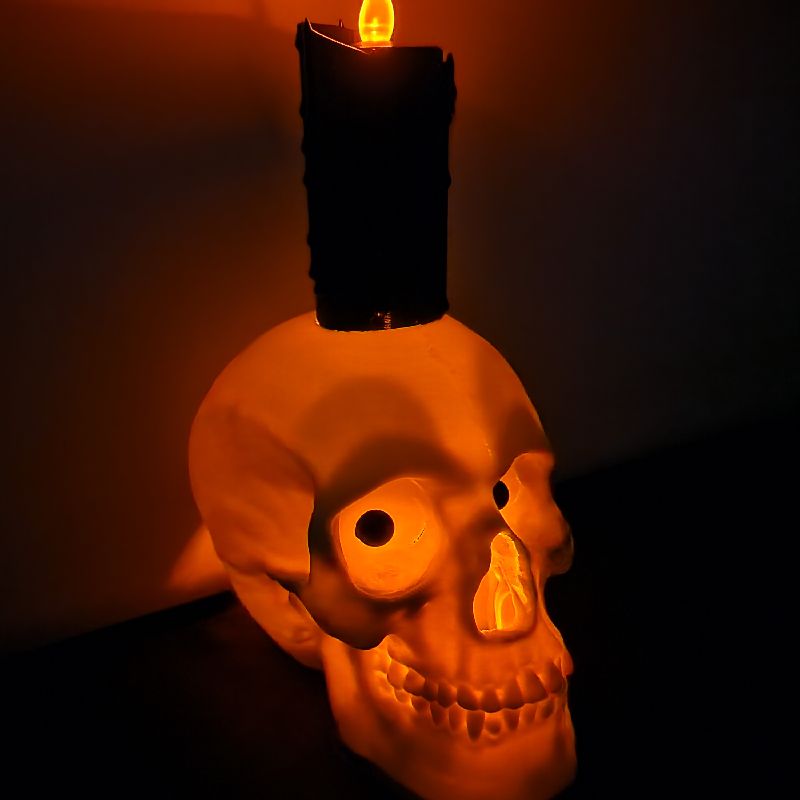 Spooky Melting Skull Candles – Halloween Decor Tea Light