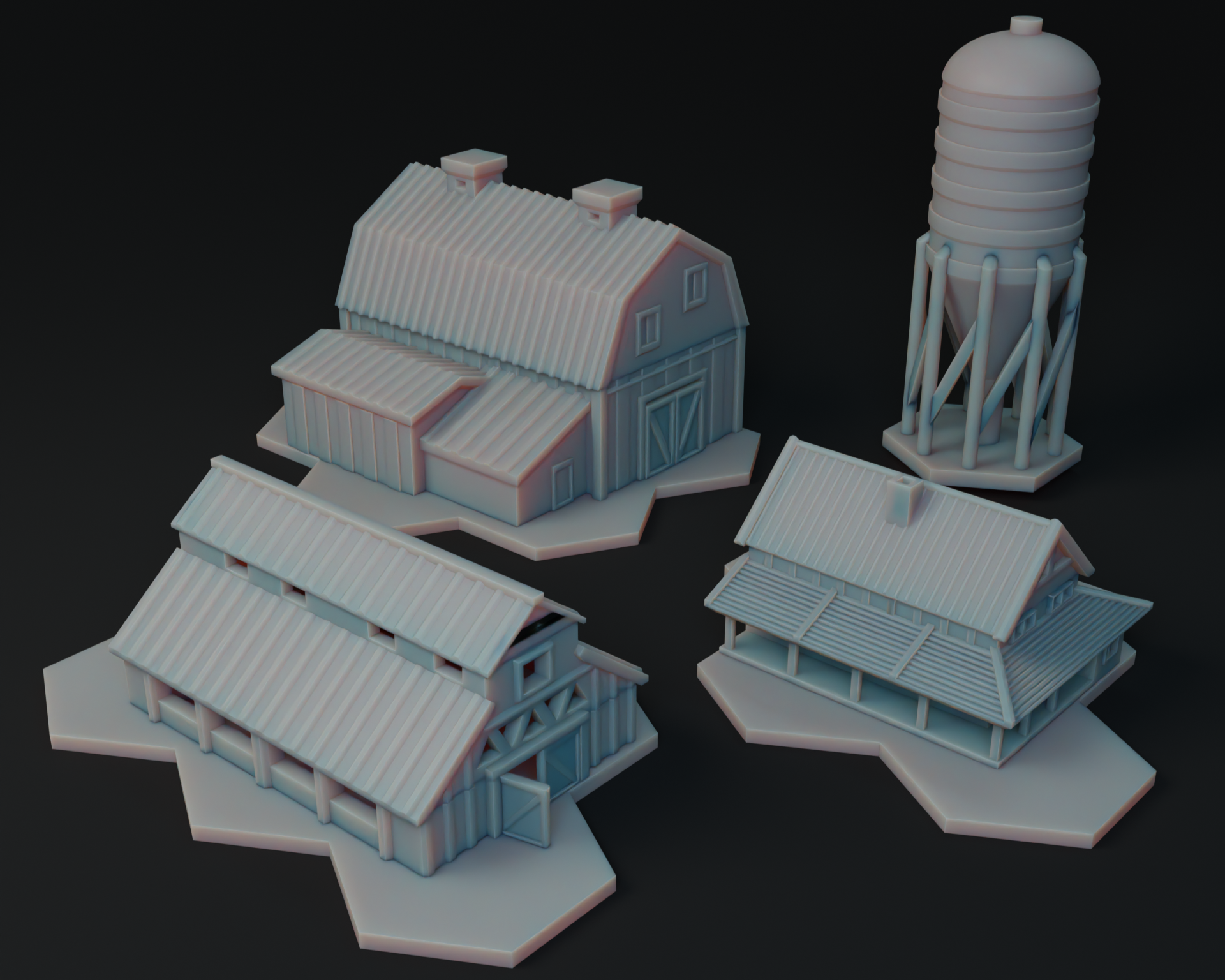Farm Buildings 6mm scale - hex terrain