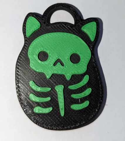 Squishmallow Skelton cat keychain