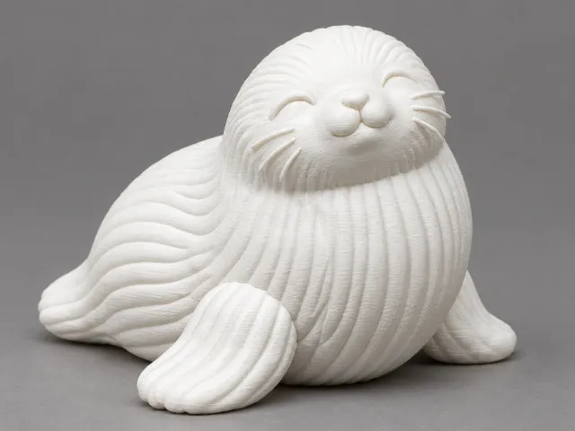 Cute Seal Figurine – Knitted Texture