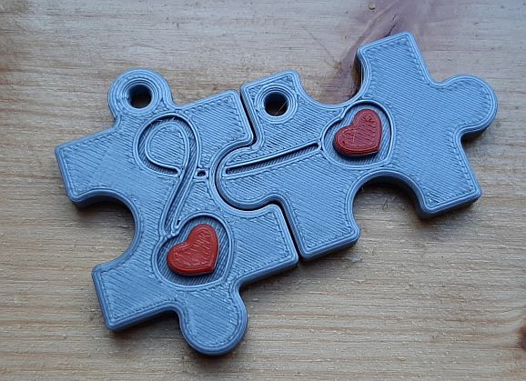 Herz Puzzel Schlüsselanhänger
