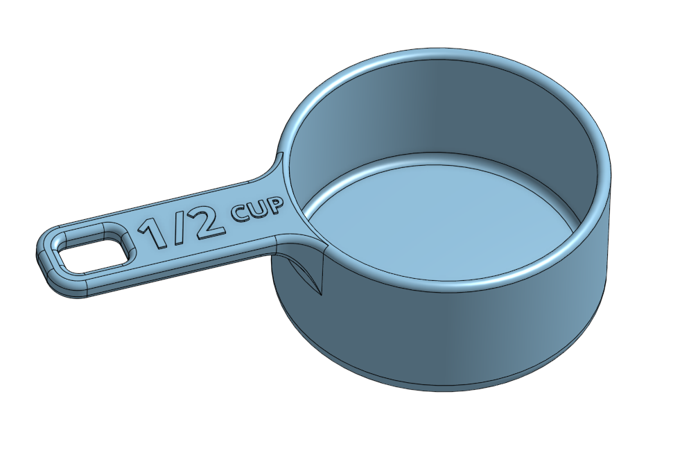 1/2 Measuring cup by Mick | Download free STL model | Printables.com