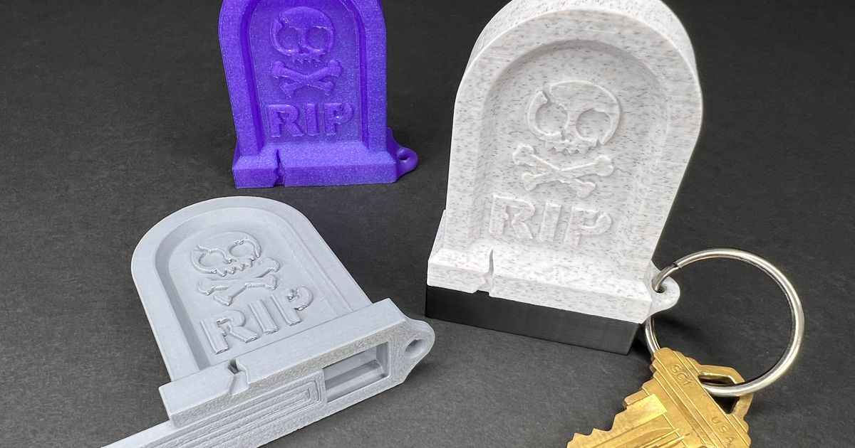 RIP Gravestone Keychain with Hidden Chamber by DesignCraft Download