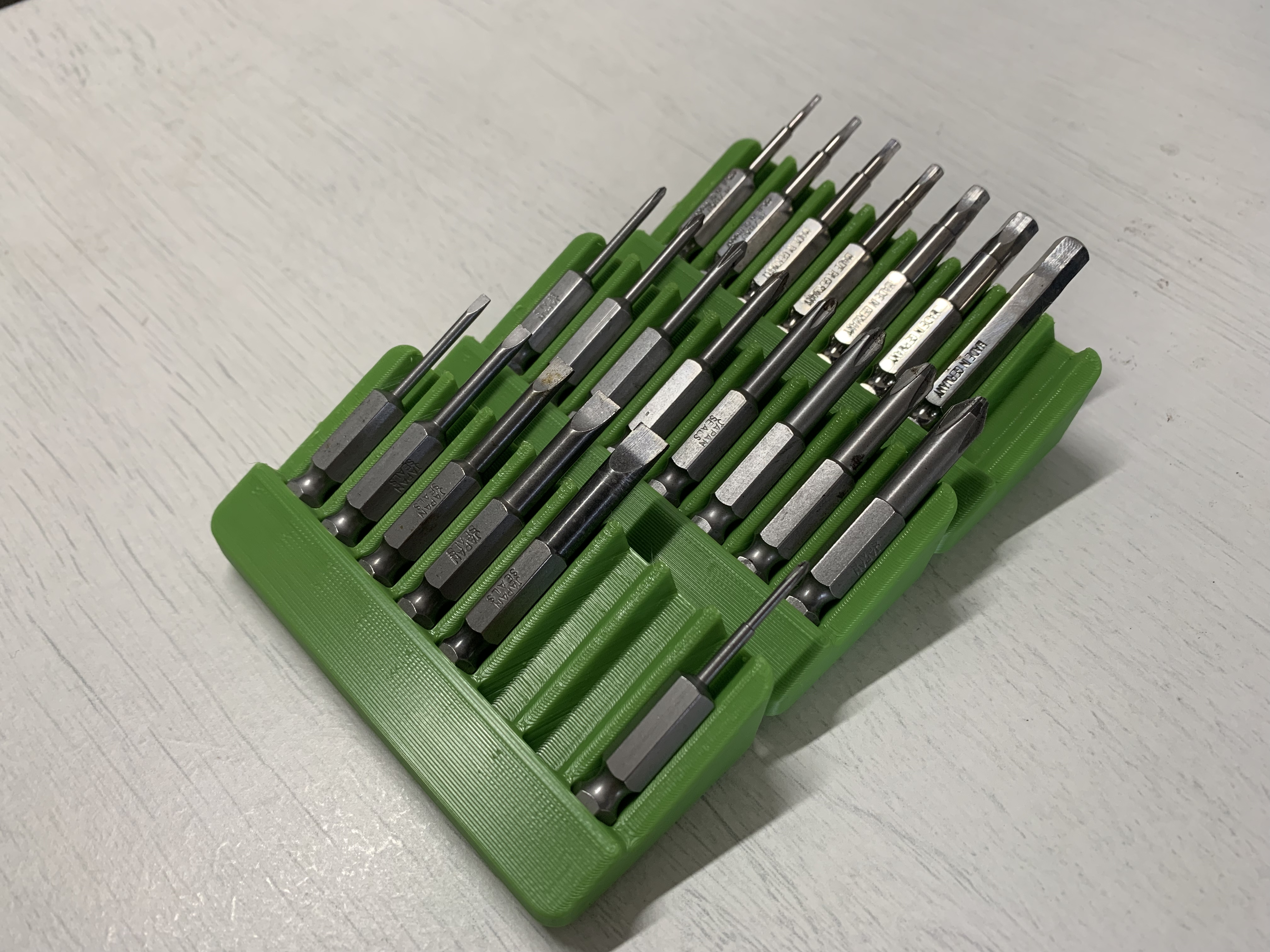 Gridfinity (1x2, 1x3 and 2x3) 1/4 inch hex bits holders
