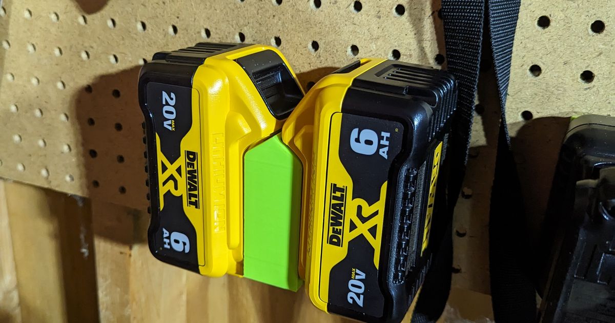 DeWalt 20V Max XR 6A Dual Battery Pegboard Mount by BakedBean3D