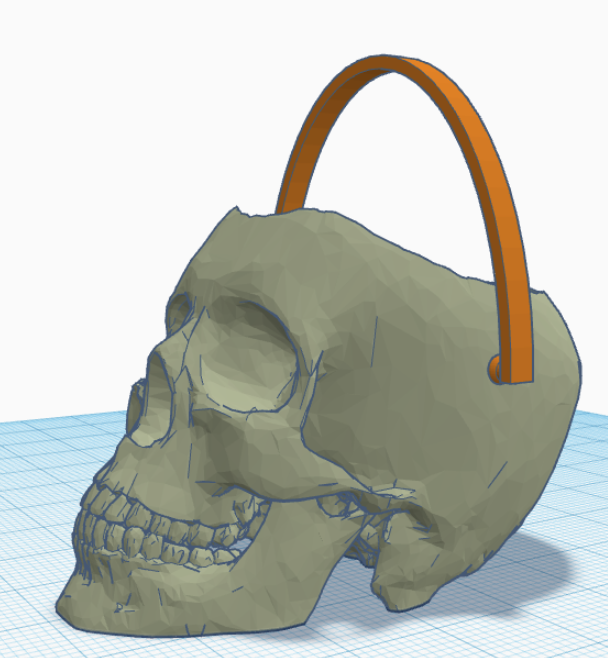 Halloween Skull candy bowl with handle