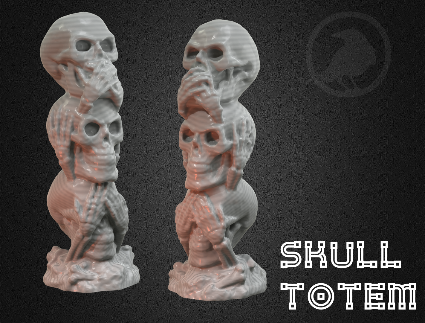 Stacked Skulls Sculpture