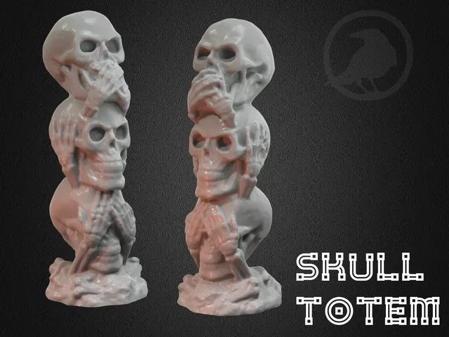 Stacked Skulls Sculpture