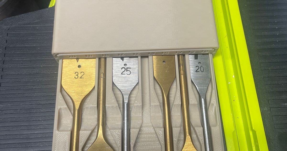 Storage case for spade drill bits by Martin_au Download free STL