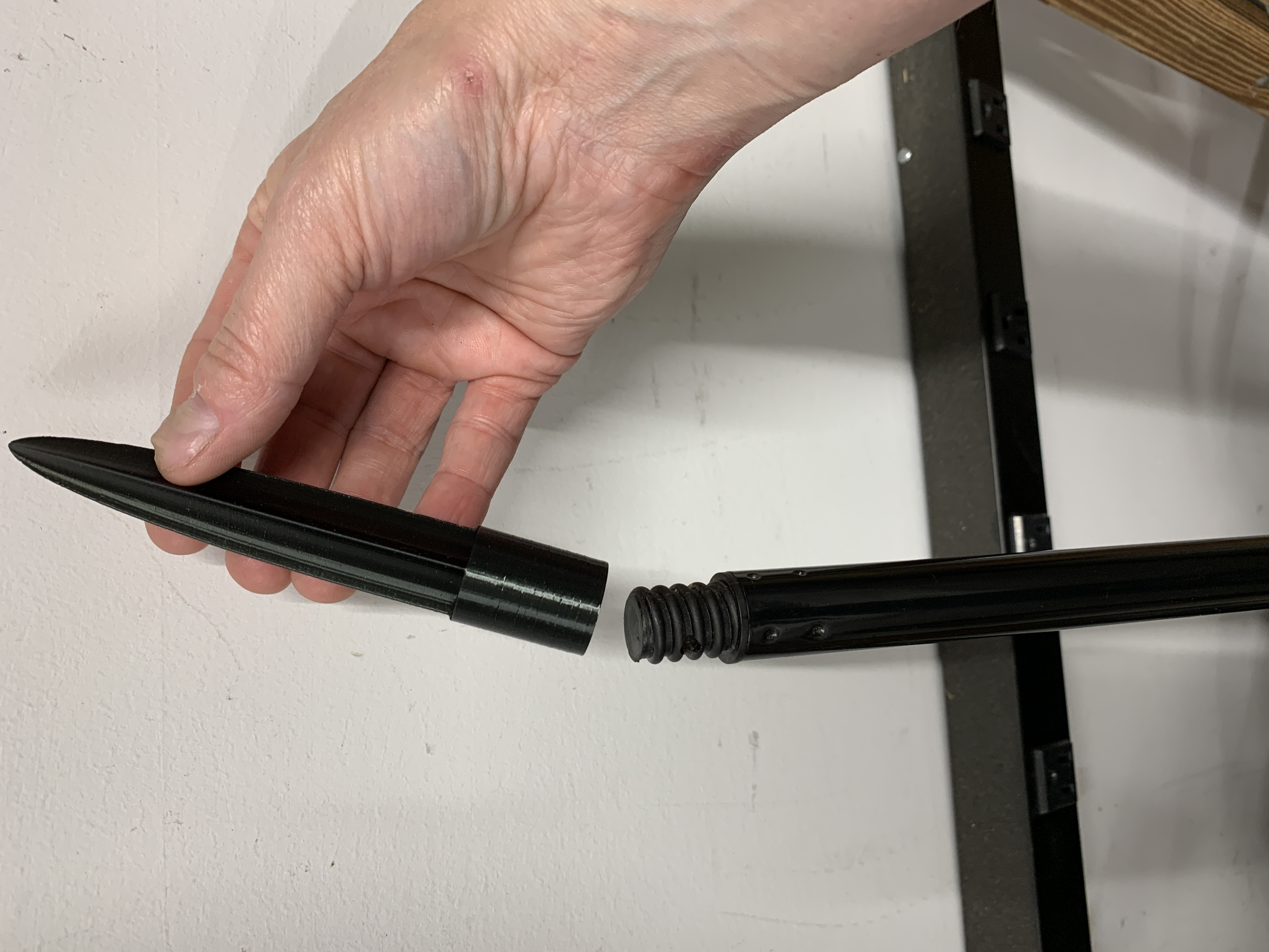 Stake with 3/4" ACME female thread - spear head for a broomstick