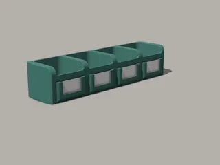 Modular small containers with end caps