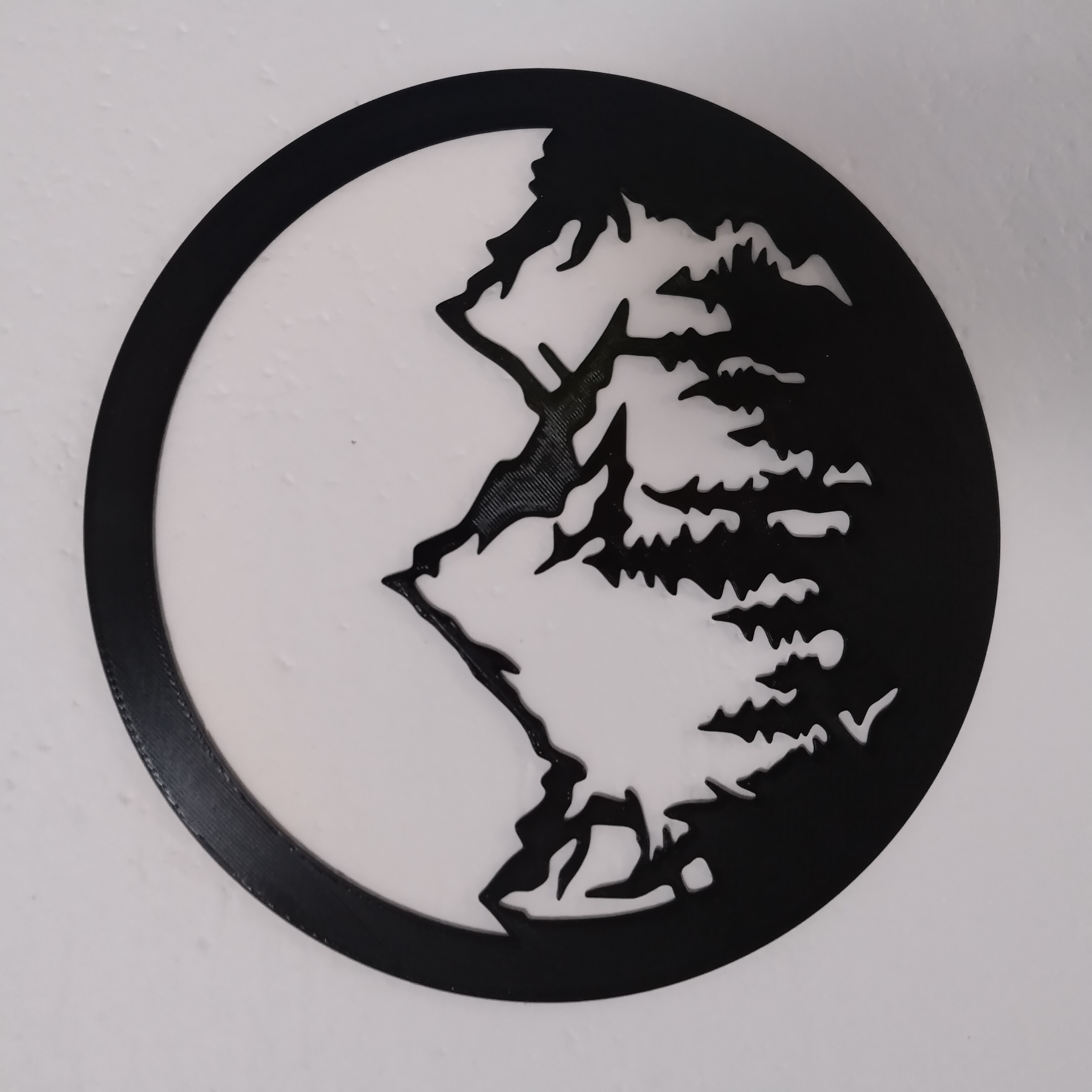 Tree mountains wall + keychain