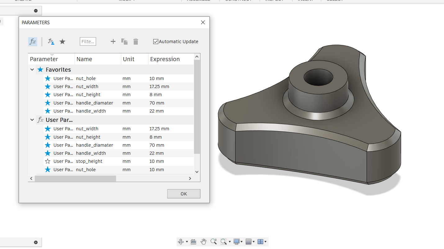 Miniatura 5 do modelo 3D Customizable nut handle