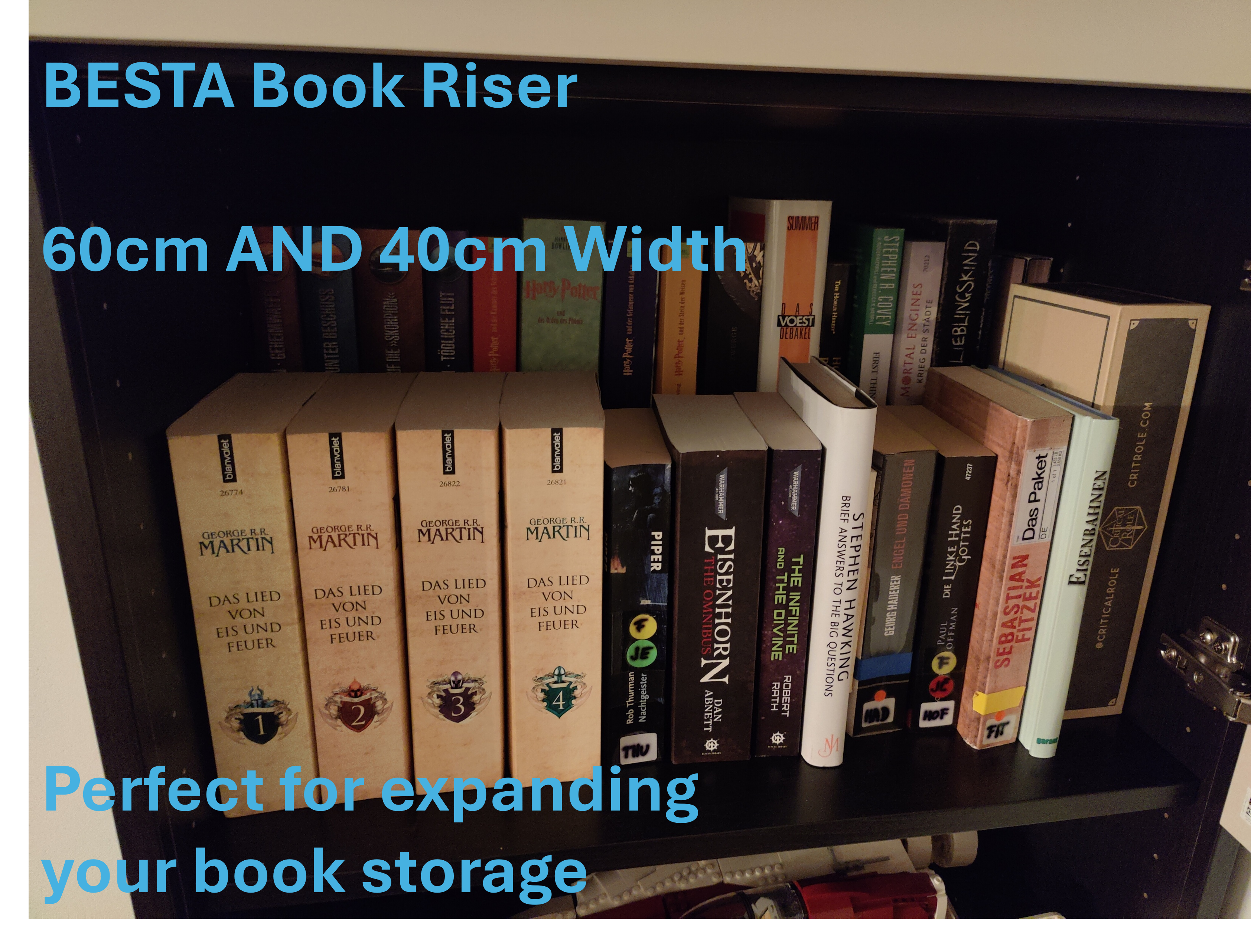 Book Riser for Besta and Billy (compatible with 60cm and 40cm wide shelf)