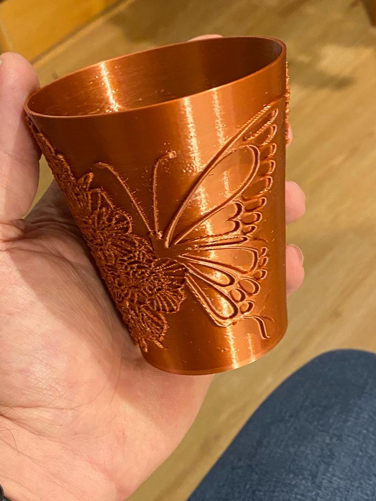 Butterfly Embossed Cup / Pen Holder