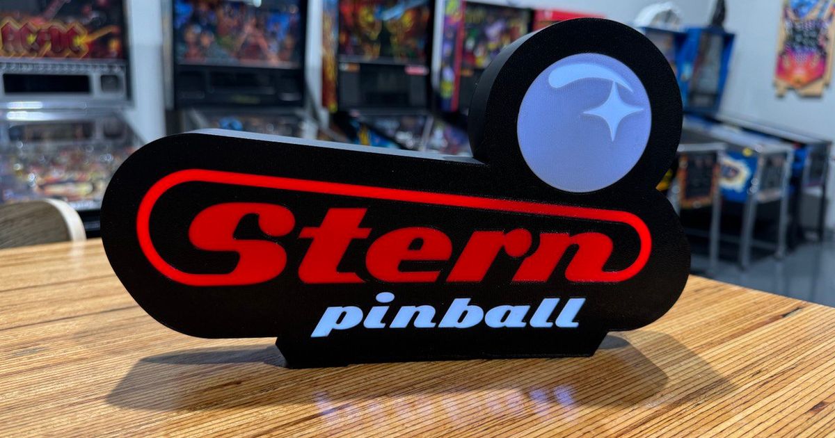 Stern Pinball Lightbox Logo by PlanBee | Download free STL model ...