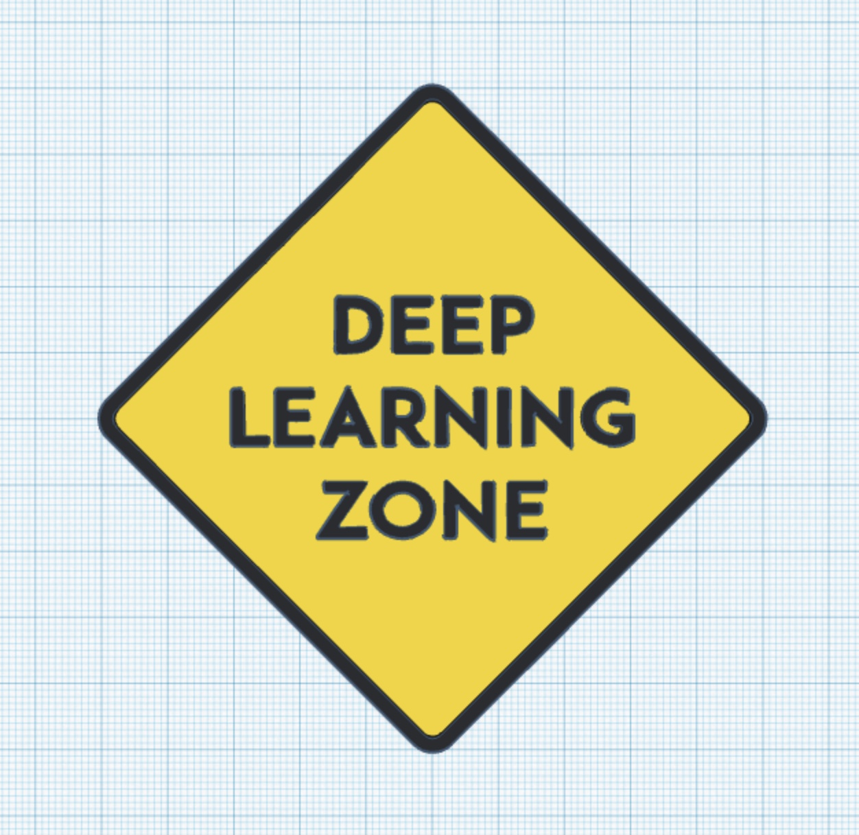 Deep learning zone sign by Luther Download free STL model