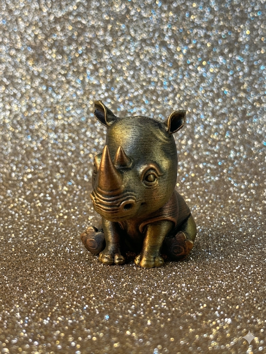 Chibi Metal Rhino – Small Supports Print 3D model