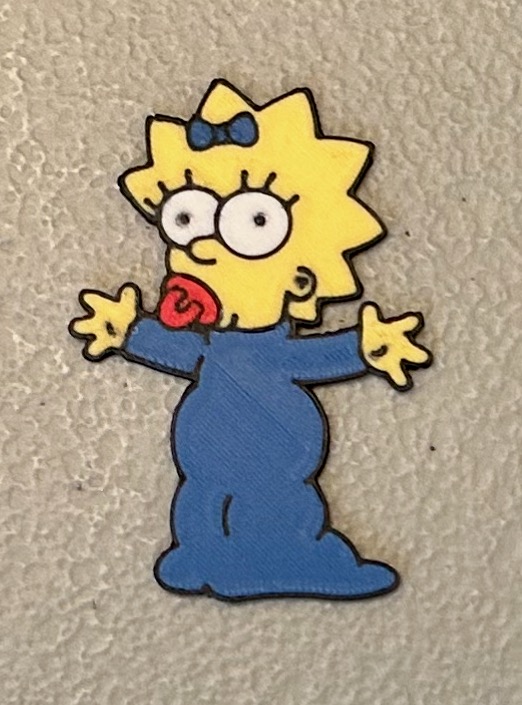 Multicolor Maggie Simpson Magnet