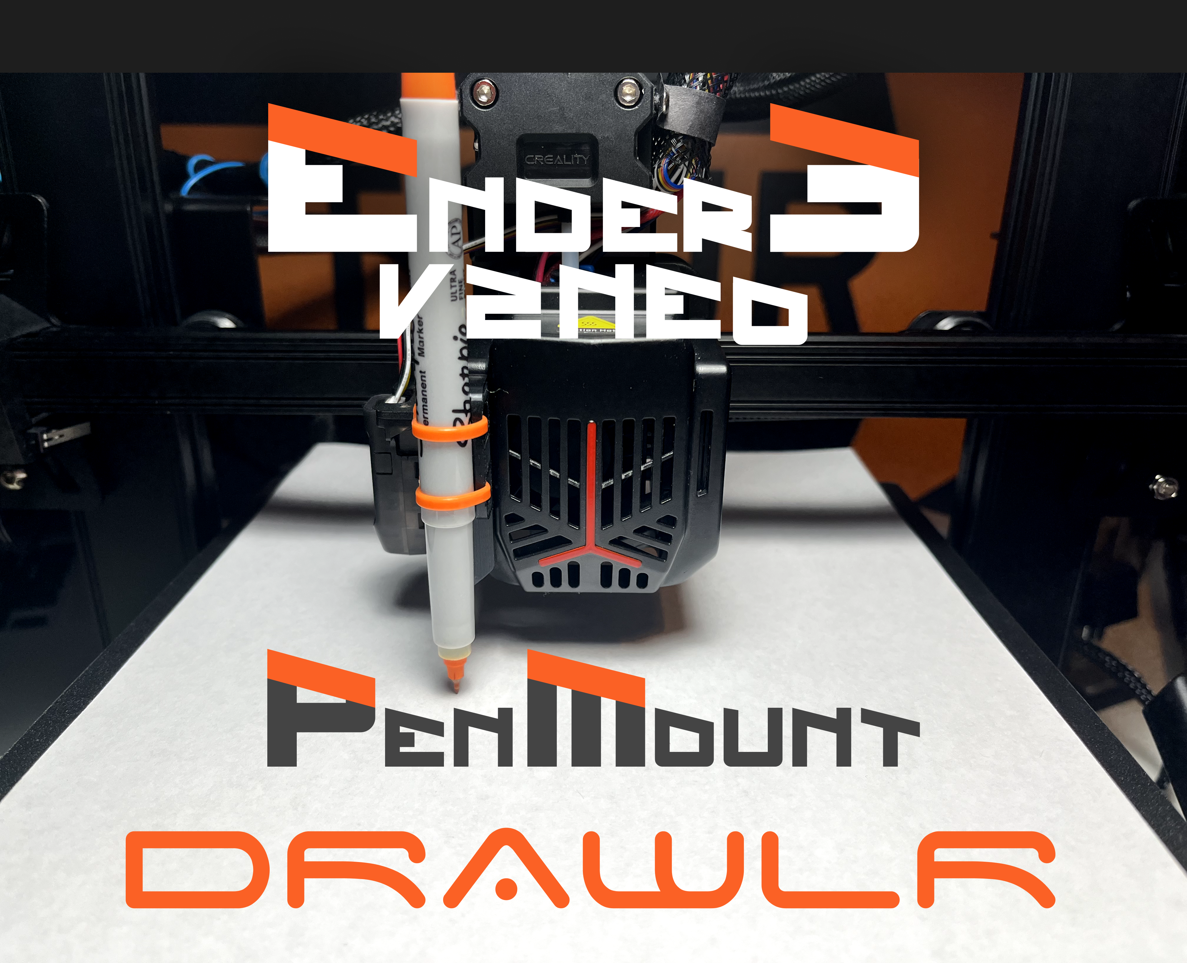 DrawlR - The Universal Pen/Pencil Mount for Ender 3 V2 NEO